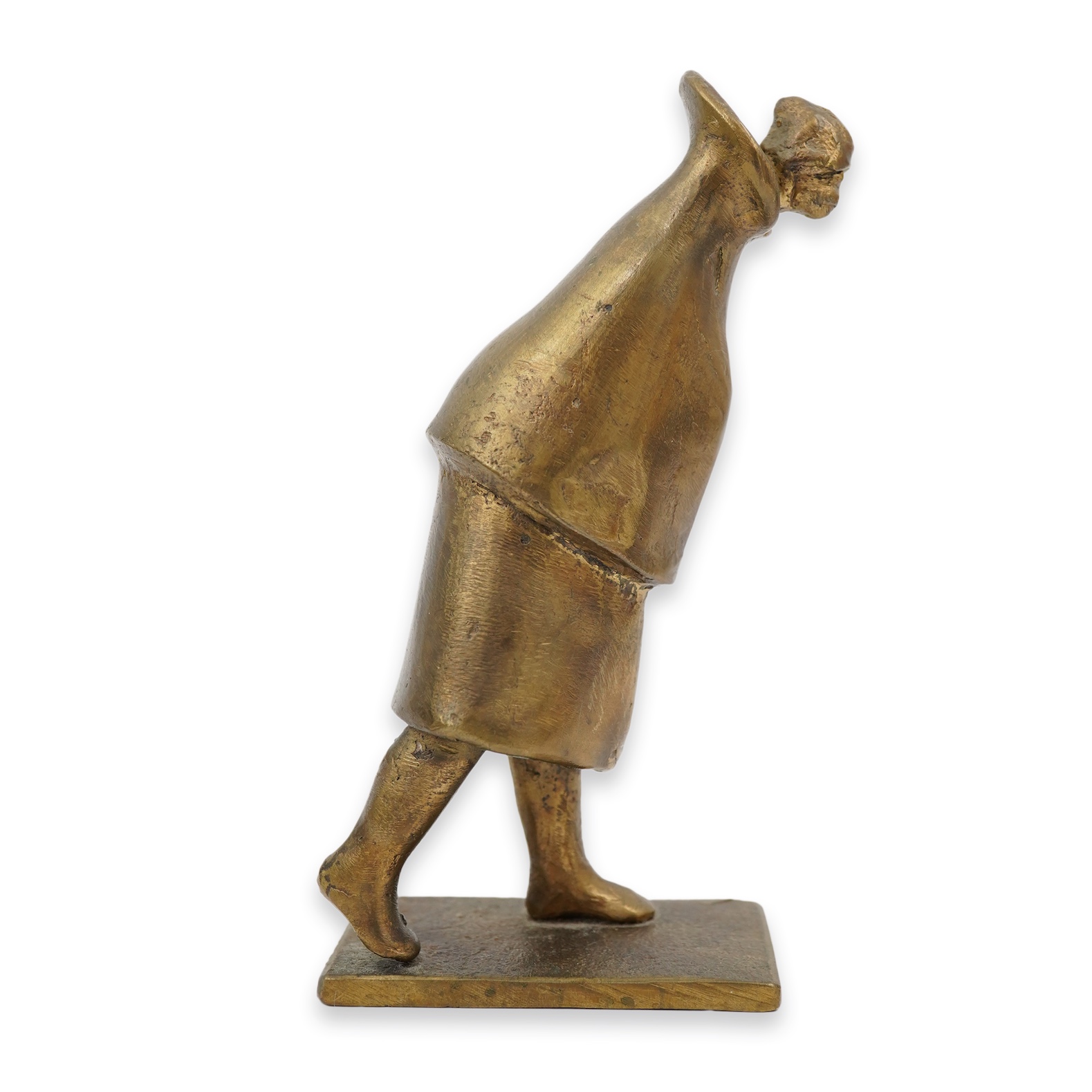 Wladislaw Franek Pawlik (b.1940), Woman walking, bronze, 16.5cm high, 10cm deep